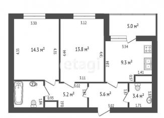 Продажа 2-комнатной квартиры, 55.6 м2, Санкт-Петербург, набережная Дудергофского канала, 4к1, набережная Дудергофского канала