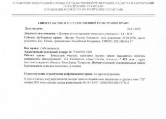 Продам земельный участок, 24.9 сот., деревня Каинки, Центральная улица