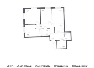 Продается 3-комнатная квартира, 85.3 м2, Ленинградская область, жилой комплекс Квартал Лаголово, 2