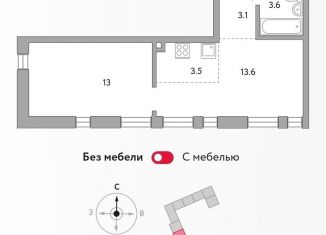 Продается 2-комнатная квартира, 36.8 м2, Москва, Шарикоподшипниковская улица, 11с4, метро Волгоградский проспект