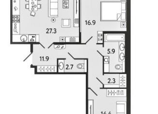 Продается 2-ком. квартира, 81.4 м2, Санкт-Петербург, 12-я Красноармейская улица, 26, 12-я Красноармейская улица