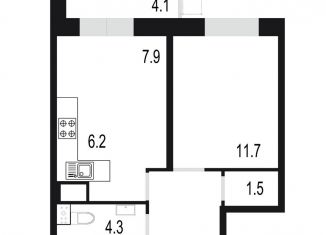 Продается 2-комнатная квартира, 41.4 м2, Одинцово, жилой комплекс Союзный, к2, ЖК Союзный