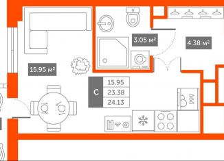 Продается квартира студия, 24.1 м2, Пушкин