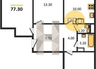 Продажа 3-комнатной квартиры, 77.3 м2, Воронеж, улица Маршала Одинцова, 25Б/33, ЖК Лазурный