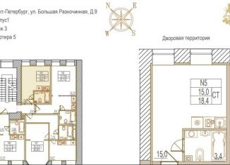 Продажа квартиры студии, 18.4 м2, Санкт-Петербург, Большая Разночинная улица, 9, Большая Разночинная улица