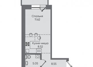 Продается квартира свободная планировка, 38.3 м2, Иркутск, ЖК Новые Горизонты