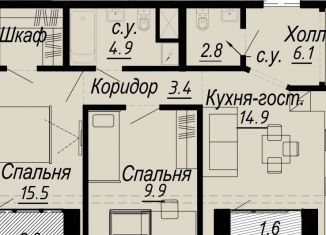 Продажа 2-комнатной квартиры, 58 м2, Санкт-Петербург, муниципальный округ Аптекарский Остров