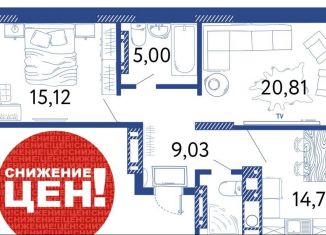 2-комнатная квартира на продажу, 71.4 м2, Астрахань, Аршанский переулок, 4, Ленинский район