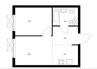 Продам 2-ком. квартиру, 34.3 м2, Москва, ЖК Большая Очаковская 2