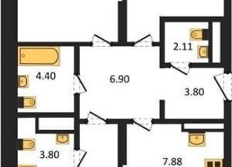 Продаю 3-комнатную квартиру, 90.1 м2, Новосибирск, Красный проспект, 167/3, ЖК Расцветай на Красном