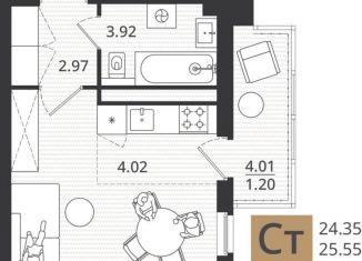 Квартира на продажу студия, 25.6 м2, Архангельск, территориальный округ Майская горка