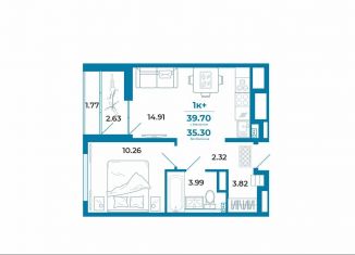 Продаю 1-комнатную квартиру, 35.3 м2, Тюмень, ЖК Краснолесье