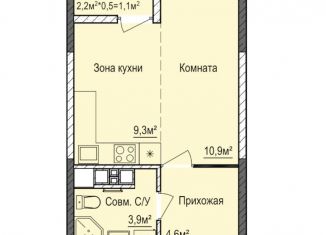 Продаю квартиру студию, 28.8 м2, Ижевск, ЖК Покровский