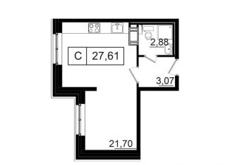 Продается 1-комнатная квартира, 27.6 м2, деревня Янино-2