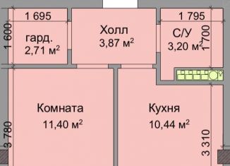 Продается однокомнатная квартира, 31.6 м2, Нальчик, район Аэропорт, Р-217 Кавказ, 453-й километр