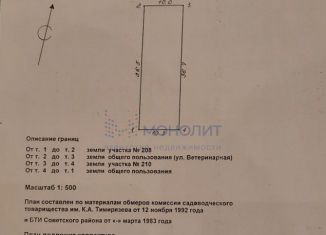 Земельный участок на продажу, 3.7 сот., Нижний Новгород, Советский район, СНТ имени К.А. Тимирязева, 209