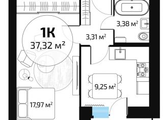 1-комнатная квартира на продажу, 35.6 м2, Самара, метро Юнгородок