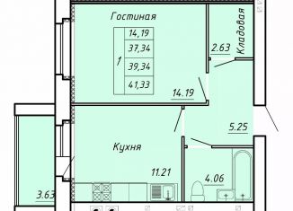 Однокомнатная квартира на продажу, 42.9 м2, Тамбовская область, Научная улица, 8