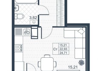 Продаю квартиру студию, 24.7 м2, Коммунар, ЖК Ново-Антропшино, Ново-Антропшинская улица, 5