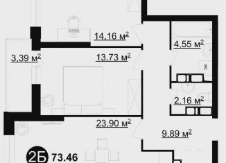 Продам 2-комнатную квартиру, 73.8 м2, Казань, ЖК Легенда