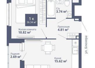 Продаю 1-ком. квартиру, 36.3 м2, Екатеринбург, ЖК Современник, улица Раевского, 20