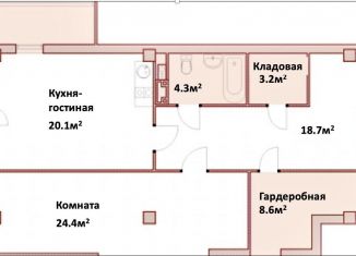 Продаю двухкомнатную квартиру, 86.1 м2, Санкт-Петербург, бульвар Александра Грина, 1, ЖК Круиз Апарт