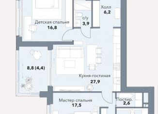 Продается 3-комнатная квартира, 91.3 м2, Москва, Гжатская улица, 5к3, ЖК Лайф Кутузовский