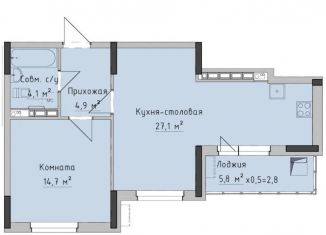 Продаю однокомнатную квартиру, 50.7 м2, Ижевск, жилой район Север
