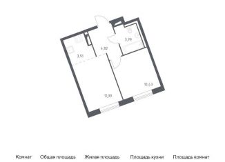 Продажа 1-комнатной квартиры, 34.3 м2, деревня Лаголово, жилой комплекс Квартал Лаголово, 2