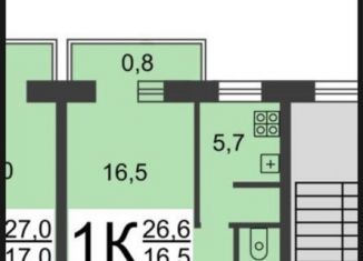 Продам однокомнатную квартиру, 26.5 м2, Нижний Новгород, Мануфактурная улица, метро Стрелка