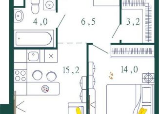 Продается 2-комнатная квартира, 62.2 м2, Москва, 1-я очередь, к4, ЖК Шагал