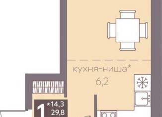 Продажа квартиры студии, 31.2 м2, Пермь, ЖК Погода, Серебристая улица, 16