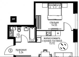 2-комнатная квартира на продажу, 38.4 м2, Москва, Мичуринский проспект, вл45, метро Проспект Вернадского