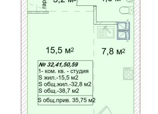 Продам квартиру студию, 35.8 м2, Самара, Куйбышевский район