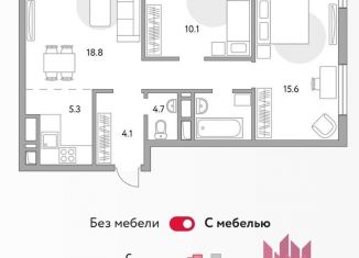 Продаю трехкомнатную квартиру, 58.6 м2, рабочий посёлок Новоивановское