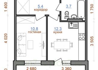 Продаю 1-ком. квартиру, 41.1 м2, рабочий поселок Маркова, жилой комплекс Ботаника, 14, ЖК Ботаника