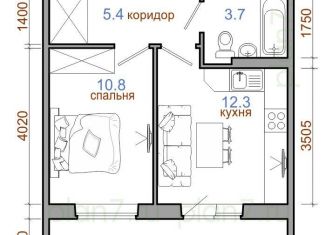 Однокомнатная квартира на продажу, 41.2 м2, рабочий поселок Маркова, жилой комплекс Ботаника, 5, ЖК Ботаника