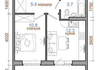 Продается 1-ком. квартира, 41.1 м2, рабочий поселок Маркова, жилой комплекс Ботаника, 14, ЖК Ботаника