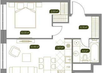 Продажа 2-ком. квартиры, 43.8 м2, Москва, ЖК Вест Гарден