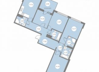 Продаю четырехкомнатную квартиру, 101.2 м2, Санкт-Петербург, метро Парнас