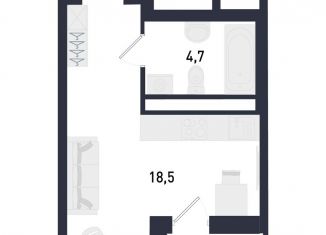 Квартира на продажу студия, 24.5 м2, Екатеринбург, ЖК Русь, улица Крауля, 89А