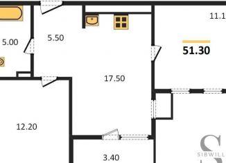 Продается 2-комнатная квартира, 51.3 м2, Новосибирск, метро Студенческая