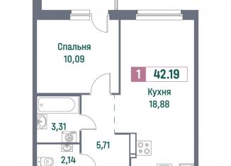 Продажа 1-ком. квартиры, 42.2 м2, Ленинградская область