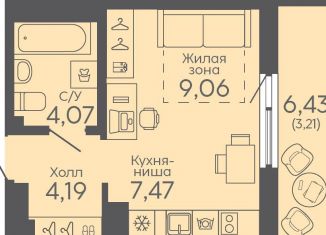 Продается квартира студия, 28 м2, Екатеринбург, Новосинарский бульвар, 5, метро Ботаническая