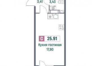 Квартира на продажу студия, 25.9 м2, Ленинградская область