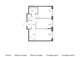 Продается двухкомнатная квартира, 53.1 м2, поселение Филимонковское, жилой комплекс Квартал Марьино, к4