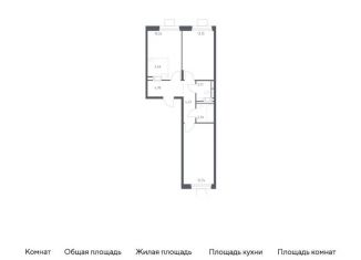 2-комнатная квартира на продажу, 56.9 м2, Московская область, жилой комплекс Томилино Парк, к5.4