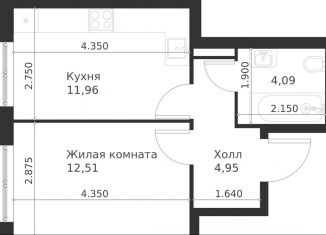 Продам 1-ком. квартиру, 33.5 м2, Москва