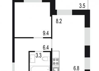 Продажа однокомнатной квартиры, 37.6 м2, Московская область, жилой комплекс Союзный, к2