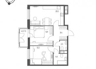 Продажа 2-комнатной квартиры, 64 м2, Омская область, микрорайон Зелёная Река, 14